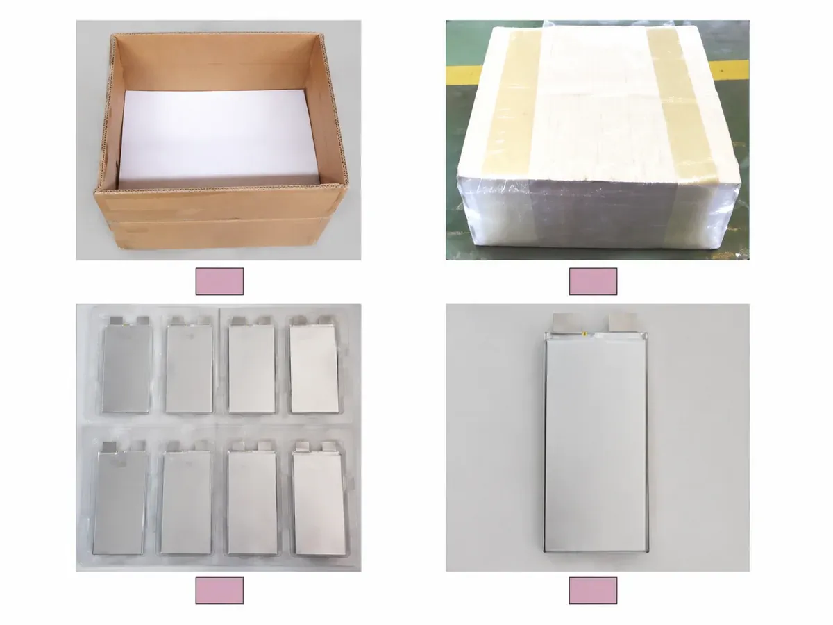 Pouch lithium cells during unboxing inspection and incoming packaging check