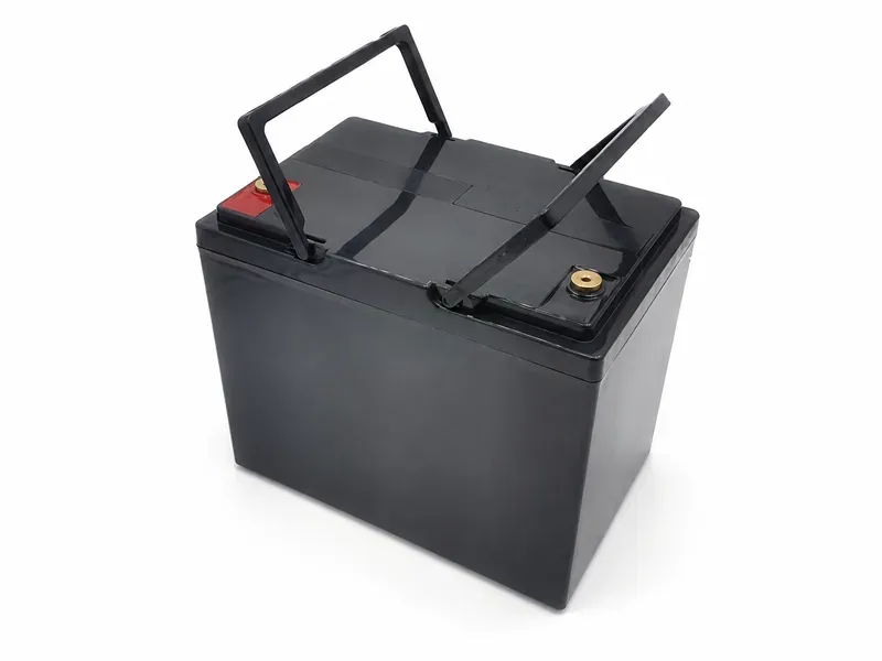 12.8V 200Ah LiFePO4 deep-cycle battery for strong starting capability and high-temperature tolerant 12V systems, with black drop-in enclosure, handles, and brass terminals