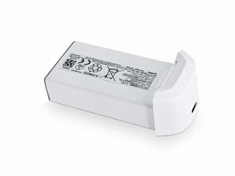 7.7V 和 11.4V 小型无人机锂电池包产品图，适用于通过安全验证的消费级 UAV 项目，带白色保护外壳与安全标识